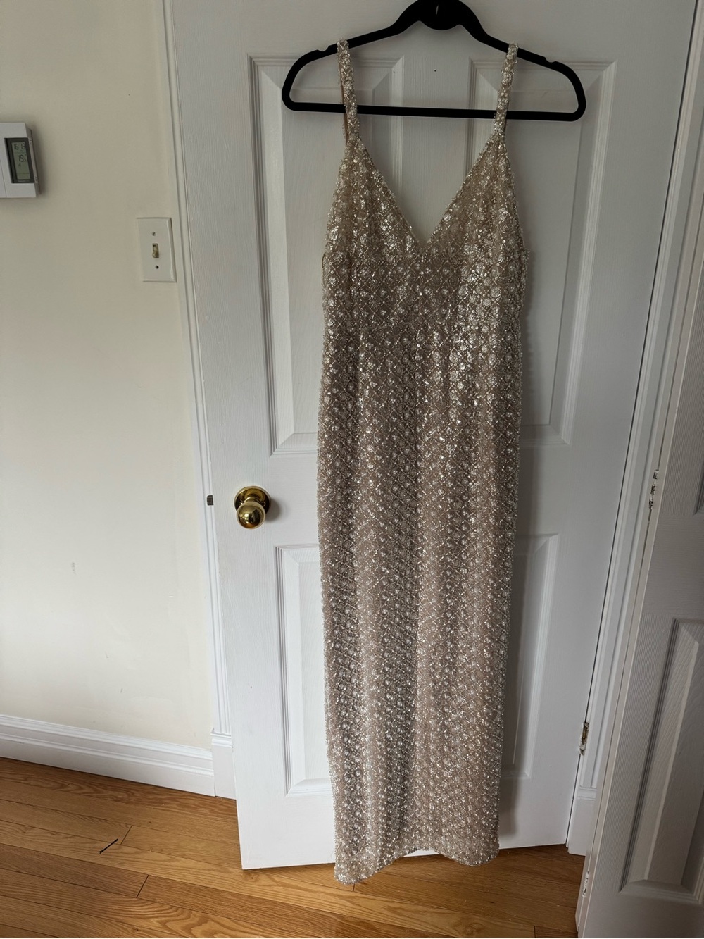 Bronx and Banco Blush Beaded Strapless Evening Gown - Picture 2 of 4